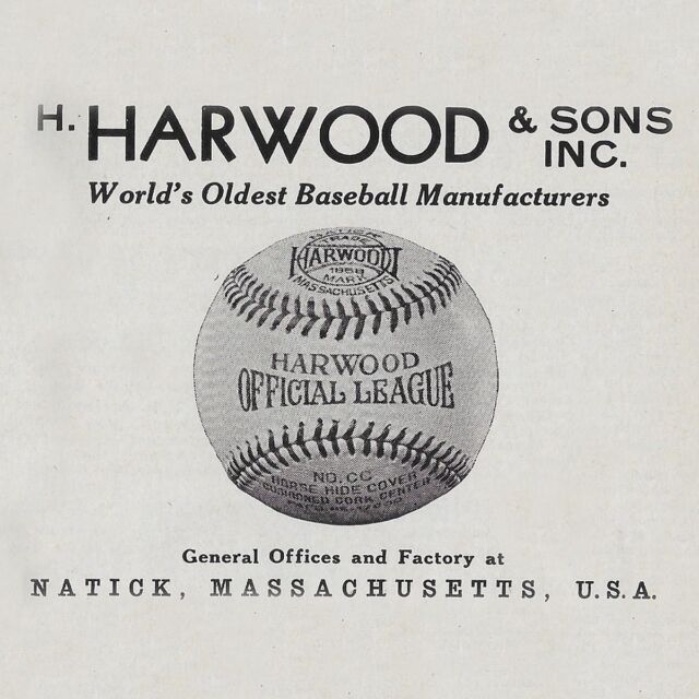 Vtg 1950s Harwood & Sons Inc Official Babe Ruth League Baseball W/ Box